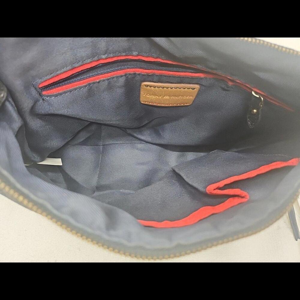 Vintage Tommy Hilfiger Black Leather Hand Bag Shoulder Bag Purse - Picture 7 of 9